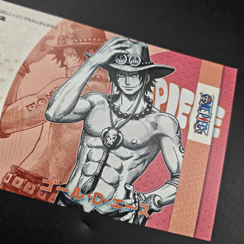 [Limited 300] One Piece Ace Handmade Collectible Bill | Anti-Counterfeit Ink | Hand Silkscreen Printed