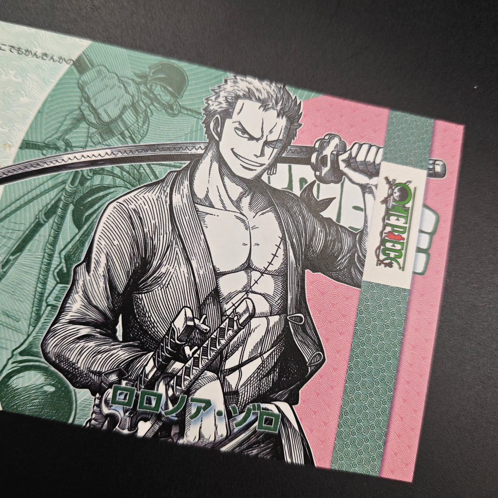 [Limited 300] One Piece Zoro Handmade Collectible Bill | Anti-Counterfeit Ink | Hand Silkscreen Printed