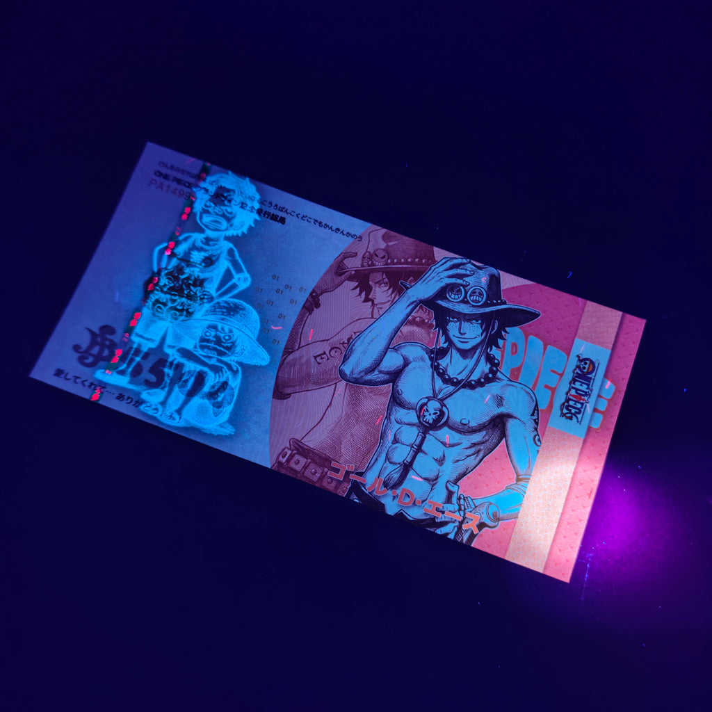 [Limited 300] One Piece Ace Handmade Collectible Bill | Anti-Counterfeit Ink | Hand Silkscreen Printed
